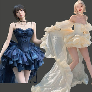 ( Loại 1 ) Set áo corset + chân váy xoè Briebrie cao cấp - 007