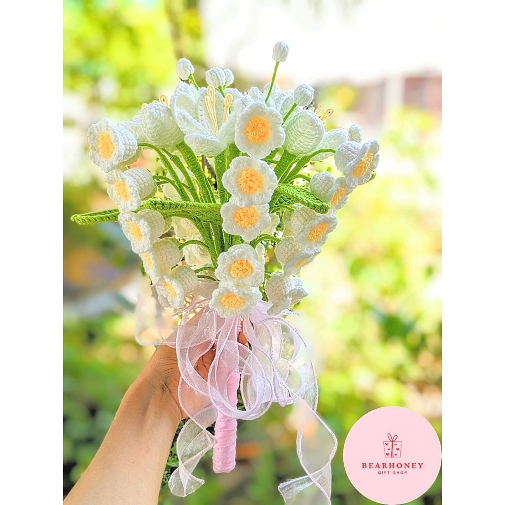 Hoa Cưới Bằng Len Bó Hoa Cầm Tay Handmade, Quà Tặng Cưới