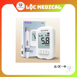 Máy Đo Đường Huyết ACCU Chính Hãng AICARE W33 + 50 que + 50 kim ( có thể chỉnh đơn vị mg/dL - mmol/L )