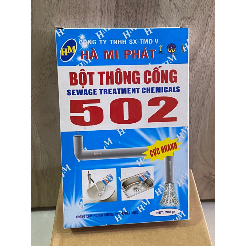 Bột thông cống 502 - bột phân huỷ tắc nghẽn đường ống