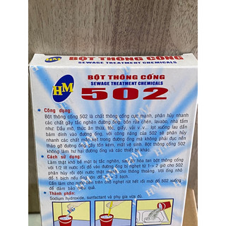 Bột thông cống 502 - bột phân huỷ tắc nghẽn đường ống