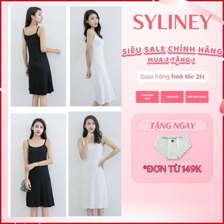  Váy Lót 2 Dây Có Mút Ngực SYLINEY Dáng Suông Sexy Chất Cotton Mềm Mỏng Làm Ấm Cơ Thể - V4 