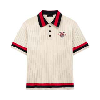 Áo phông có cổ unisex MIKENCO Antique Stripe Knit Polo