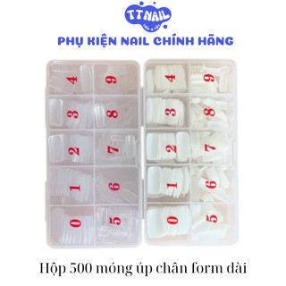 Móng úp chân HSM, úp chân form dài [hộp 500 móng]-Phụ kiện nail chính hãng