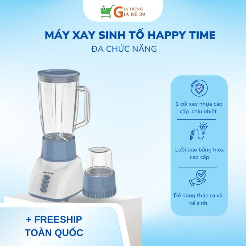 Máy xay sinh tố 1 cối Happy time hàng khuyến mãi sữa