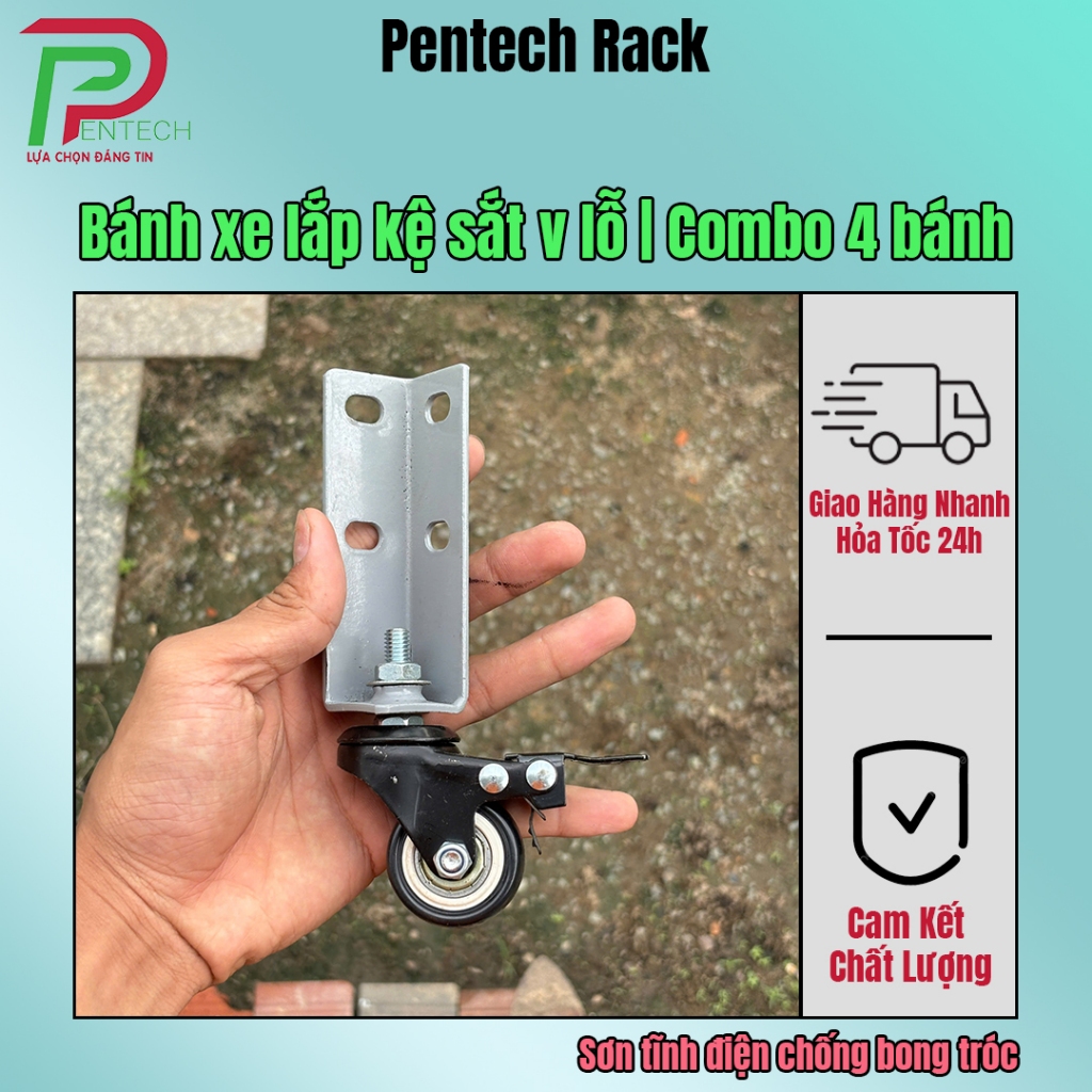 [HỎA TỐC] Bánh xe đẩy, kệ sắt v lỗ đa năng, kệ v lỗ, Bánh xe lắp kệ v lỗ, Lắp đặt dễ dàng