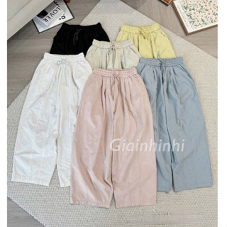 Quần harem vải gió mềm mát cạp chun, Quần gió dài ống thụng nữ QS9926 - NhiNhi Shop