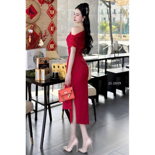 🍒Đầm body lệch vai cách điệu MLXL2XL