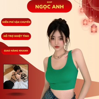  Áo bra nữ len tăm đan dây hở lưng bra tập gym yoga sexy quyến rũ 