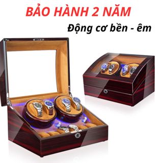 Hộp đựng đồng hồ cơ xoay tự động Tbox Hộp xoay đồng hồ cơ 4 xoay 6 bày sang trọng