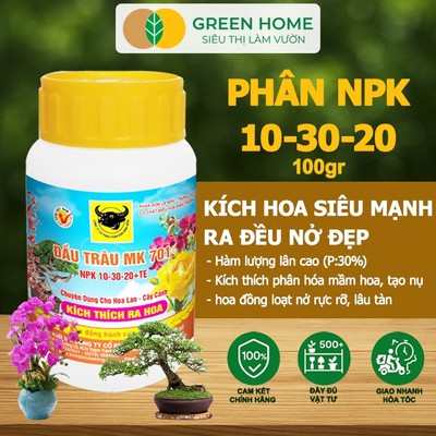 Phân Bón Lá Đầu Trâu MK 701, GreenHome,Chai 100GR,Chuyên Dùng Cho Hoa Lan,Cây Cảnh,Kích Thích Ra Hoa