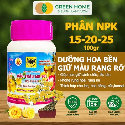 Phân Bón Lá Đầu Trâu MK 901, GreenHome,Chai 100GR,Chuyên Dùng Cho Hoa Lan,Cây Cảnh,Dưỡng Hoa Lâu Tàn