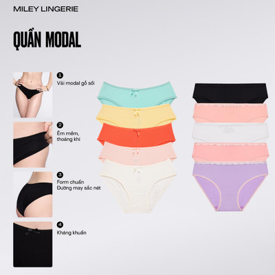 Combo 10 Quần Lót Nữ Modal , Thun Lạnh MILEY LINGERIE Kháng Khuẩn Êm Thoáng và Co Dãn 4 Chiều