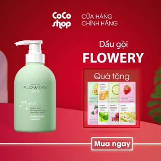 Dầu gội nước hoa muối biển Flowery 500ml từ thiên nhiên phục hồi tóc mềm mượt Co.Co Shop