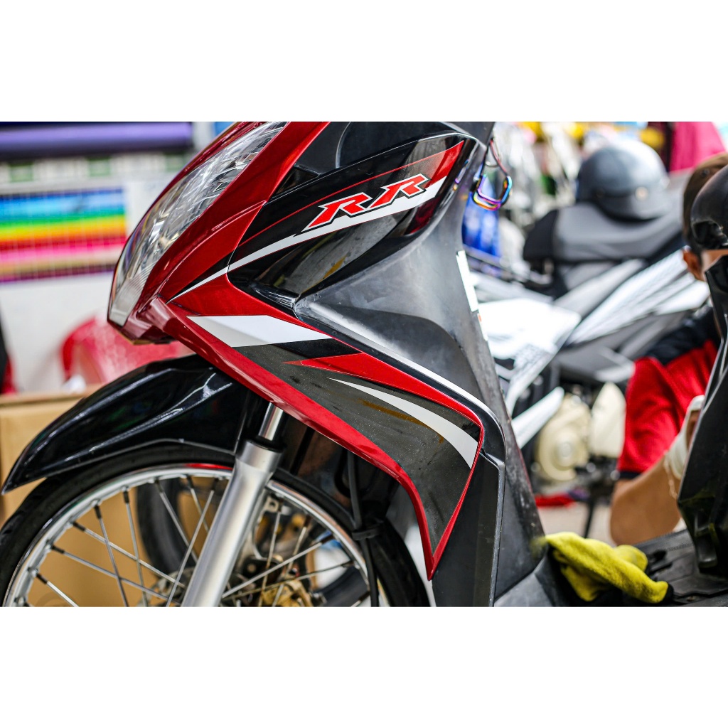 TEM RỜI LUVIAS RR ĐEN ĐEN TRẮNG DECAL 3 LỚP