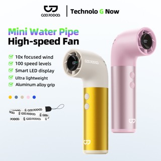 Quạt mini turbo ống nước tốc độ cao Goojodoq công suất gió 10X, có thể điều chỉnh 100 tốc độ, tay cầm bằng hợp kim nhôm