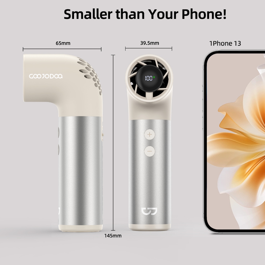 Quạt mini turbo ống nước tốc độ cao Goojodoq công suất gió 10X, có thể điều chỉnh 100 tốc độ, tay cầm bằng hợp kim nhôm | BigBuy360 - bigbuy360.vn
