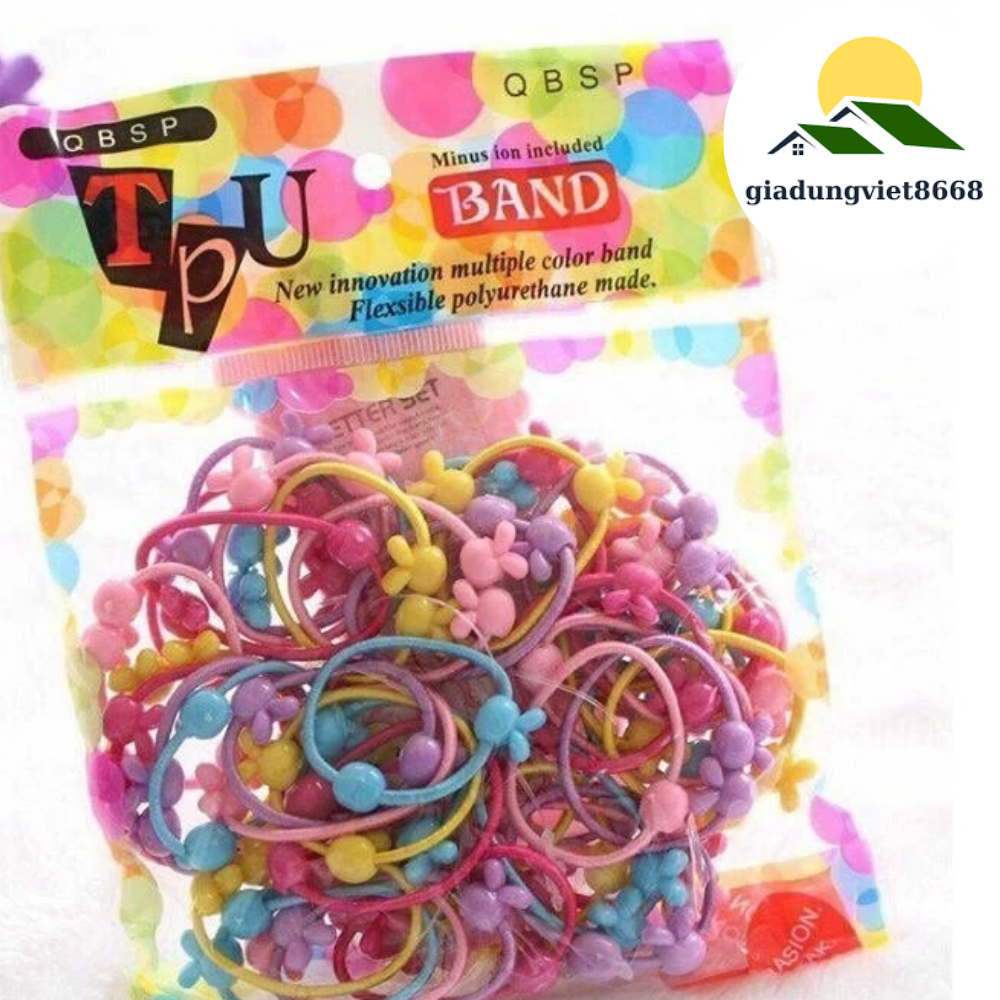 Gói 50 Dây Chun Cột Tóc, Buộc Tóc Cho Bé Gái Siêu Dễ Thương