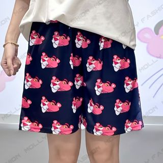Quần Short hoạt hình BÁO HỒNG Unisex dành cho nam nữ mặc nhà Bigsize 38-100kg Molly Store