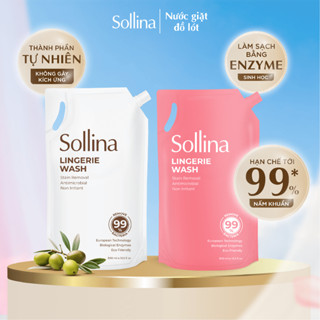 Combo 2 Túi 800Ml Refill Nước Giặt Đồ Lót Chuyên Dụng Sollina Giúp Khử Mùi, Kháng Khuẩn, An Toàn Cho Da