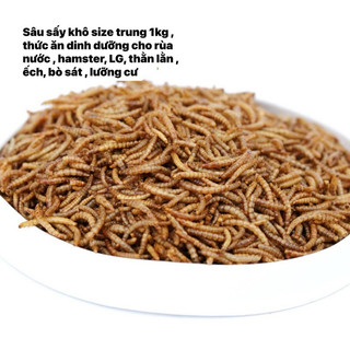 Sâu sấy khô size trung 1kg , thức ăn dinh dưỡng cho rùa nước , hamster, LG, thằn lằn , ếch, bò sát , lưỡng cư