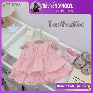 Quần áo trẻ em,-Quần áo hè bé gái đi học đi chơi vải thô mềm 9-26kg S1968 | Tiểu Yến KID