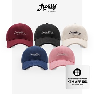 Mũ Lưỡi Trai Nam Nữ Thêu Chữ Mizoo Bear Jussy Official Nón Mũ Hàn Quốc Unisex Vải Cotton Form Mềm Cào Rách Cá Tính