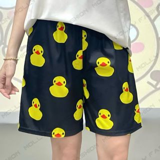 Quần Short hoạt hình VỊT VÀNG Unisex dành cho nam nữ mặc nhà Bigsize 38-100kg Molly Store
