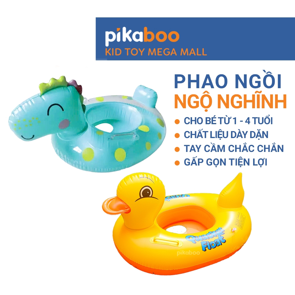 Phao bơi cho bé Pikaboo, kiểu dáng phao ngồi đẹp, chất liệu cao cấp dai bền hoạ tiết in hình sắc nét