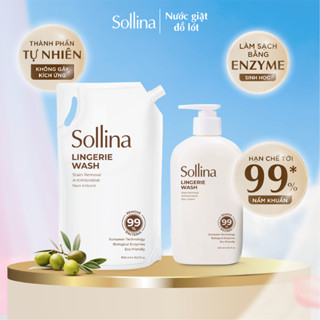 [ƯU ĐÃI SỐC] Combo 1 Chai 400Ml + 1 Túi Refill 800Ml Nước Giặt Đồ Lót Chuyên Dụng Sollina Giúp Khử Mùi, Kháng Khuẩn