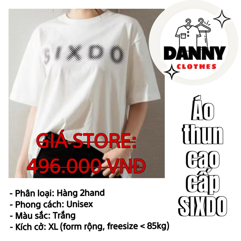[2hand] - Áo thun trắng unisex cao cấp SIXDO