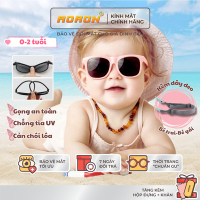 Kính Mát Chống UV Tròng Phân Cực Cho Bé Từ 0-2 Tuổi Kèm Dây Chống Tuột Gọng Đàn Hồi Tốt An Toàn Thời Trang