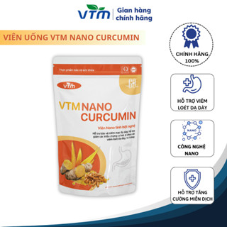 Viên uống tinh bột nghệ VTM NANO CURCUMIN hỗ trợ giảm viêm loét dạ dày, hành tá tràng - túi 60 viên