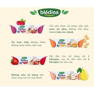 (T7-T8/26) Sữa chua bledina Pháp cho bé ăn dặm 6m+