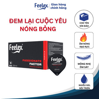  Bao cao su Feelex Passionate Factor siêu mỏng truyền nhiệt cảm giác chân thật hộp 10 bcs 