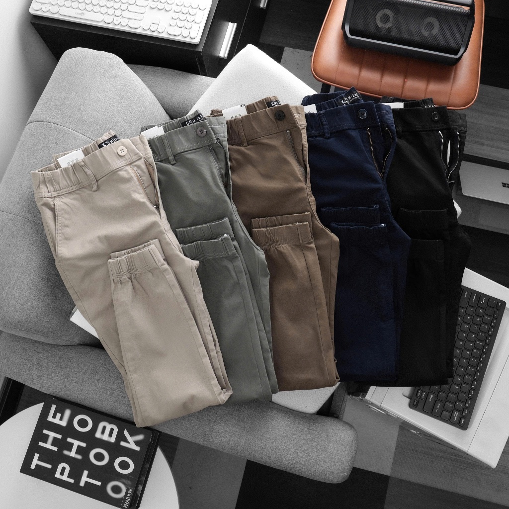 Quần Jogger kaki khoá kéo - Jogger kaki nam co giãn JGKK 02