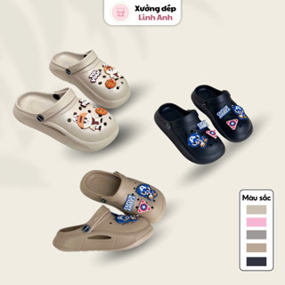  LA073 - Dép sục bé trai bé gái chất liệu cao su êm nhẹ dễ đi chống trơn trượt kèm sticker dép sục cho bé đi học đi chơi 