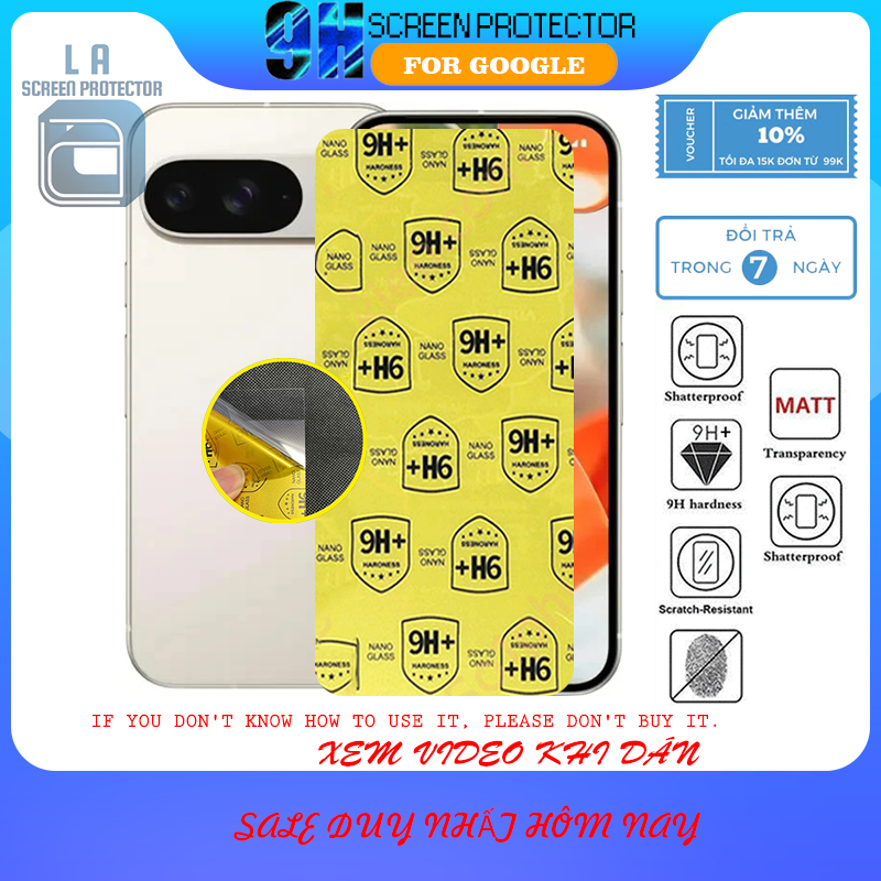 Dán cường lực dẻo nano 9H+ Google Pixel 9a/ pixel 9/pixel 9 pro/ pixel pro xl/ pixel 8a/pixel 8 pro