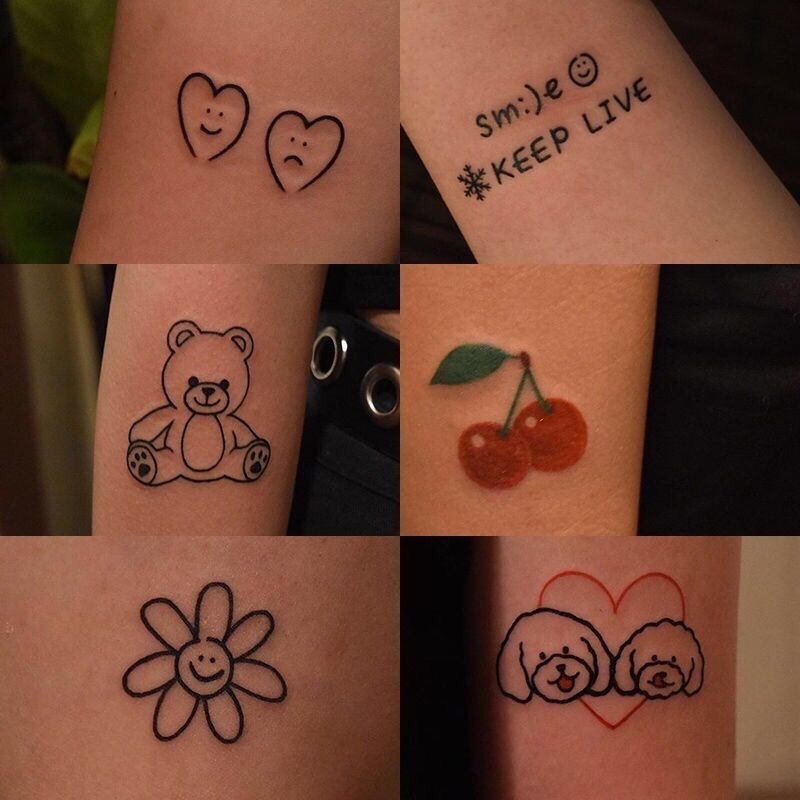 Hình Xăm Mini Tattoo Sticker Dán Trang Trí Moody Aesthetic