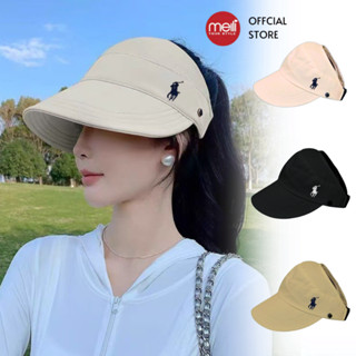 Mũ Bucket, Mũ tai bèo vành rộng nửa đầu MEILI, Nón lưỡi trai hở chóp nữ đi biển chất vải mỏng nhẹ thoáng mát