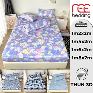 Bộ ga giường 4 món thun lạnh REE Bedding tổng hợp họa tiết 3D đủ size drap trải nệm 1m2, 1m4, 1m6, 1m8 (LINK 3)