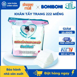 Khăn tẩy trang Boniboni 222 miếng,làm từ vải không dệt mềm mịn,chất lượng.