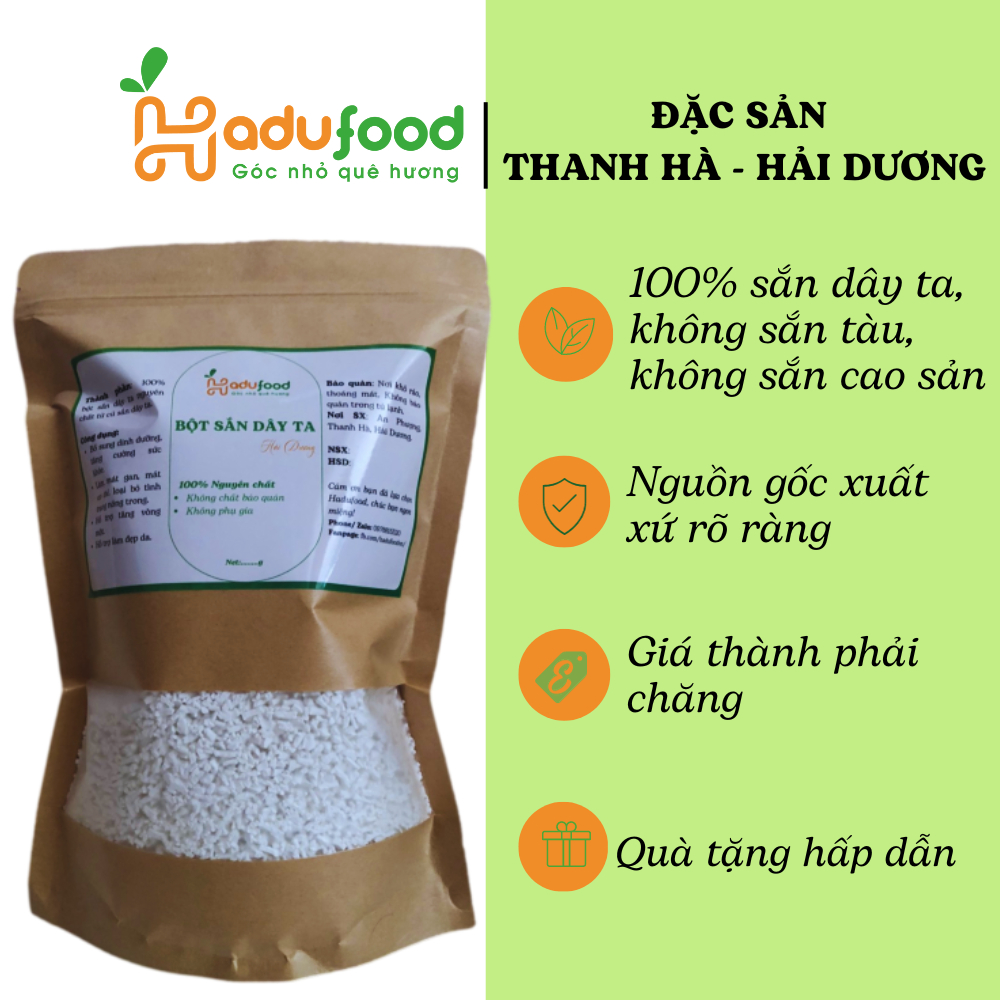 [Vụ mới 2025 - Nhà trồng - Nhà làm] Tinh bột sắn dây Thanh Hà Hải Dương, 100% nguyên chất - HADUFOOD