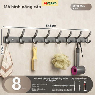 Móc treo quần áo Enomax đa năng dán tường, chất liệu nhôm hàng không chống gỉ, Chịu lực lên tới 50kg, tặng kèm keo dán.