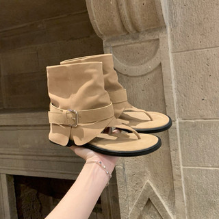  Giày boot lửng xỏ ngón 2 màu hàng QC 