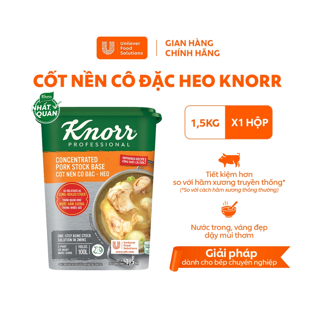  Cốt Nền Cô Đặc Heo Knorr Professional 1.5kg - Chuyên Dùng Cho Nấu Ăn 