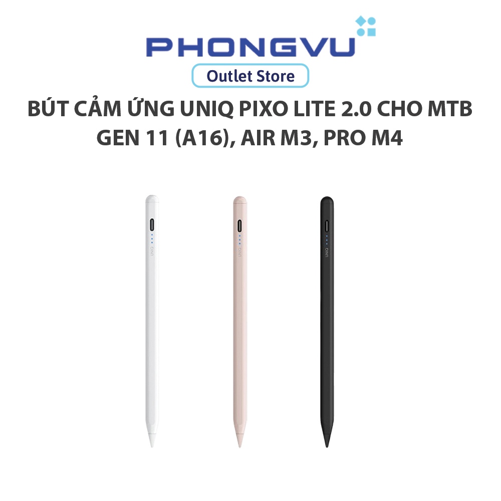Bút cảm ứng UNIQ Pixo Lite 2.0 cho máy tính bảng Gen 11 (A16), Air M3, Pro M4 - Bảo hành 12 tháng