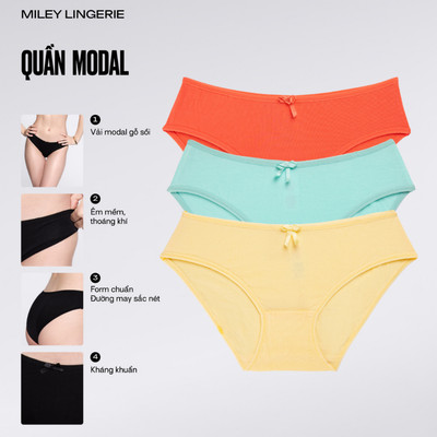 Bộ 3 Quần Lót Nữ Modal Big Size (XL-5XL) Miley Lingerie Thoáng Khí Mềm Mịn Tự Nhiên Co Giãn
