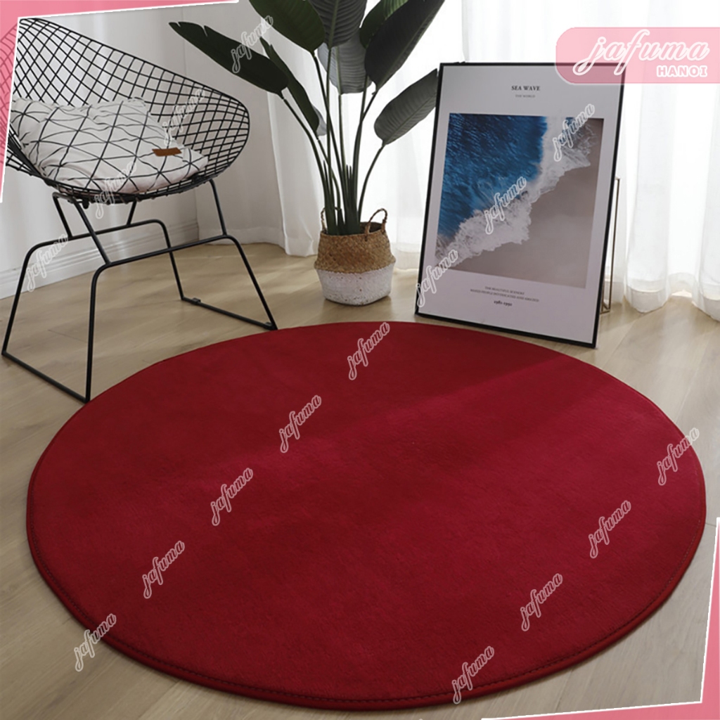 Thảm trải sàn hình tròn  decor chụp ảnh màu đẹp chất liệu nhung nỉ  kích thước 120CM |JAFUMA|
