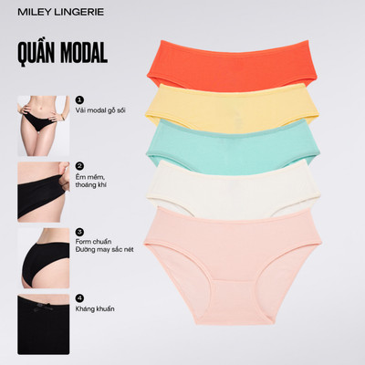 Combo 5 Quần Lót Nữ Modal Size Đại Miley Lingerie Co Giãn Mềm Mịn Thoáng Khí ABCS05 ( Size 2XL- 5XL)
